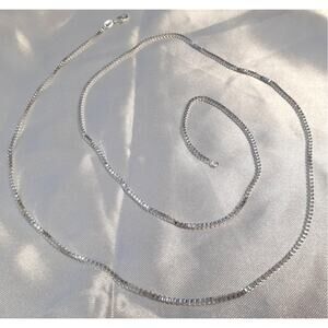 Sterling Silver 925‎ Plated 30 Inch Box Chain Necklace New 1/16th" Wide Lobster